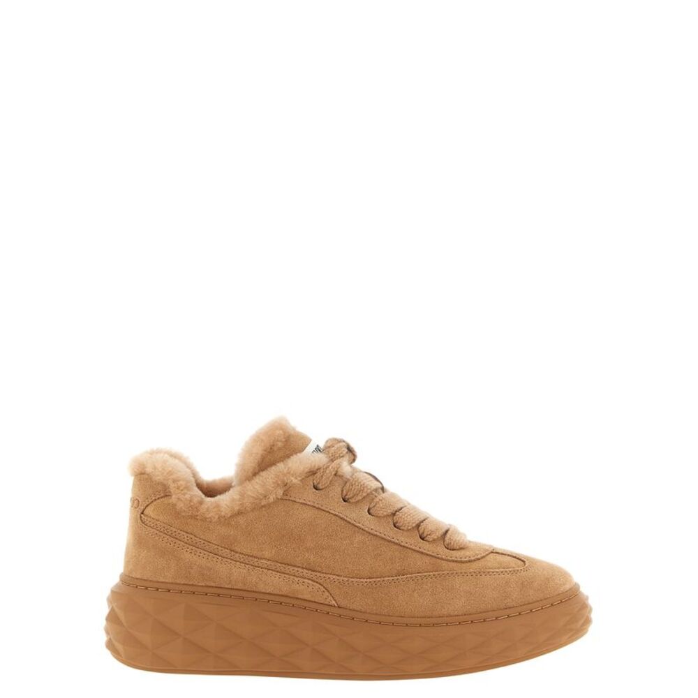 Jimmy Choo Beige Lamb Leather Chunky Women's Sneakers